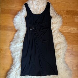 Connected Apparel Black Midi Dress